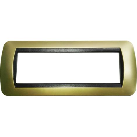 Placca Interruttore Luci Bronzo Compatibile Living 7 Moduli Placchetta 48007-12