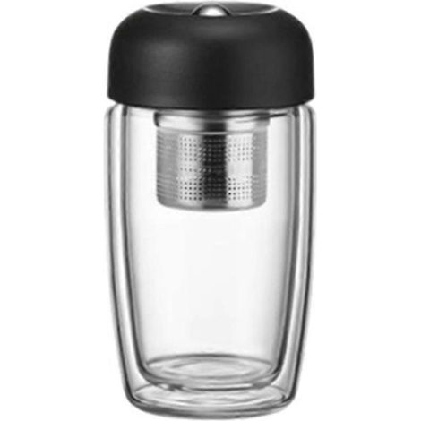 Verdickte, hitzebeständige Glasbecher, wasserdicht und auslaufsicher, 320 ml, B--