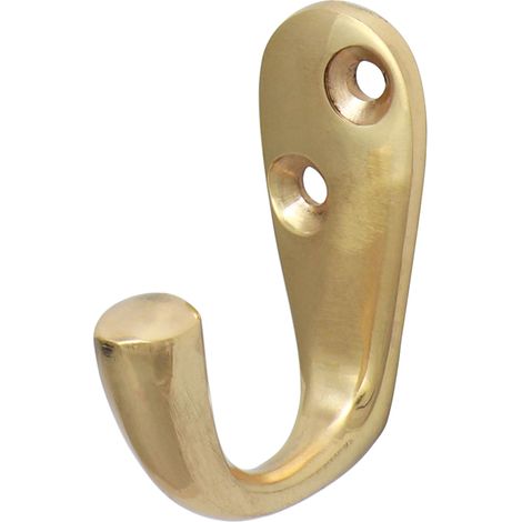 TIMCO Single Robe Hook Polished Brass - 44 x 18mm