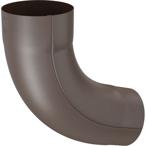ZAMBELLI Tuyau de descente coudé à 72 degrés, galvanisé, plié en une pièce, tuyau coudé à haute protection contre la corrosion, montage simple sans soudure, 80mm brun cuivré