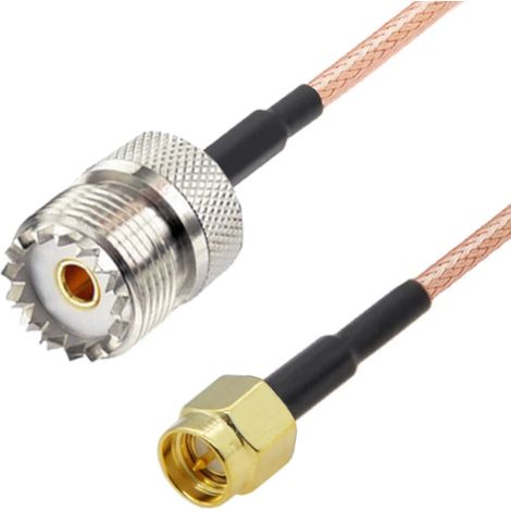 Cavo di collegamento con connettore SMA / presa UHF RG316, 1 m