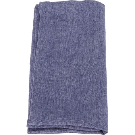 Nappe en coton bleu foncé, lavable en machine et repassable à basse température, idéale pour la décoration de table. (1/5)