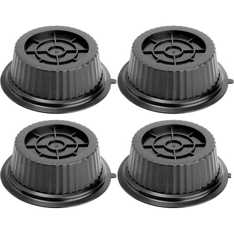 Universelle Waschmaschinenhalterung, Vibrationsdämpfer, stoßdämpfende magnetische Fußplatte, Antirutschmatte für Möbel und Kühlschrank (schwarz, 8-teilig)