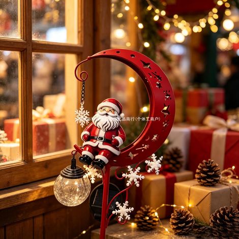 Neue Santa Moon Solar-Gartenleuchte – Santa Moon Solar-Gartenleuchte mit Erdkrug