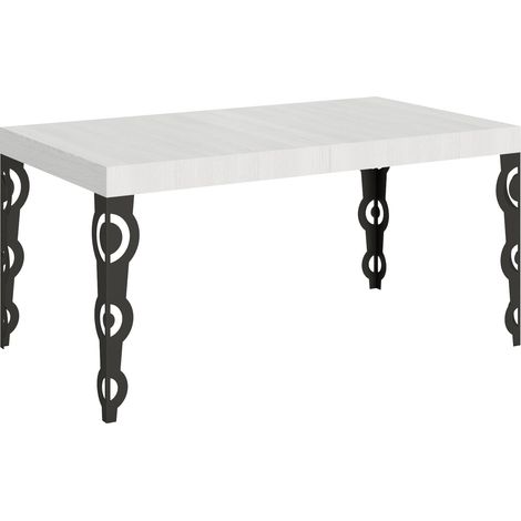 Tavolo Allungabile 160-244x80x77 cm Karamay Bianco Frassino (1/4)