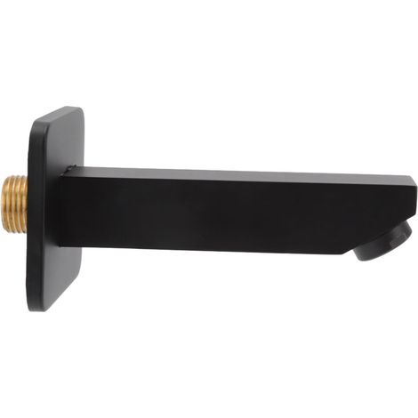 Robinet de baignoire en cuivre G1/2, bec de baignoire encastré sans soudure, noir (1/5)