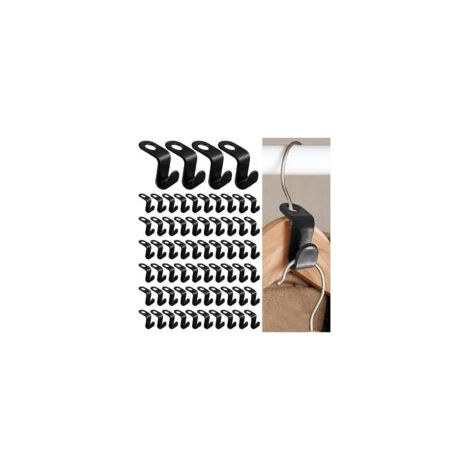 100 pezzi Ganci appendiabiti salvaspazio, mini appendiabiti a cascata, organizer per armadio, ideali per risparmiare spazio nel tuo armadio (nero) - Crezuo (1/4)