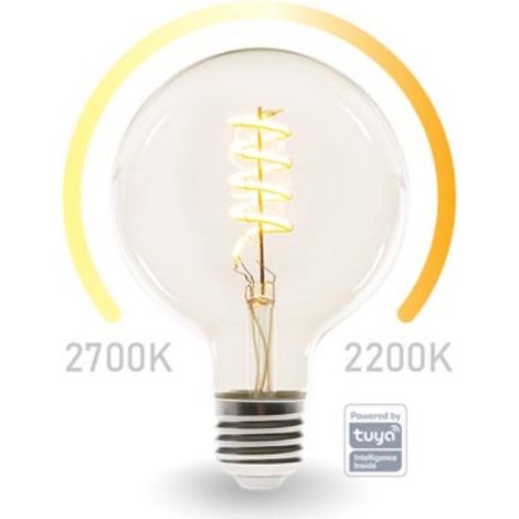 E27 LED WIFI, 6,5 Watt 555 Lumen, 2200-2700 Kelvin, Ø12,5cm, per App steuerbar (1/5)