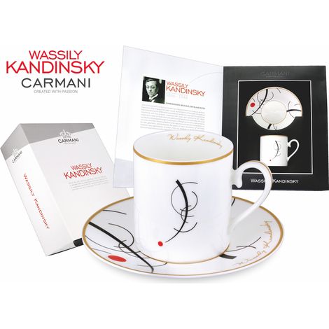 Carmani, taza y platillo de 240 ml - Wassily Kandinsky/Curva libre hasta el punto...