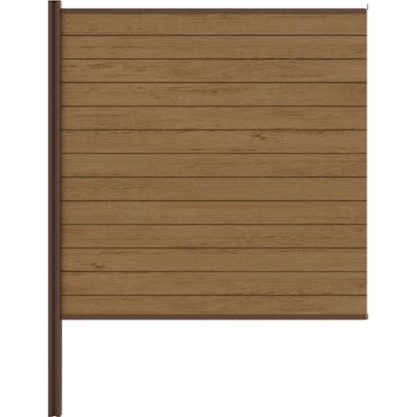 Kit clôture composite et aluminium - lames bois et poteau brun à sceller 3 entrées 1,8m Modula KORDO (1/3)