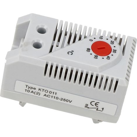 Termostato mecánico/eléctrico, regulador de temperatura 0-60℃, interruptor de botón azul/rojo ajustable compacto, riel DIN de 35 mm (1/5)