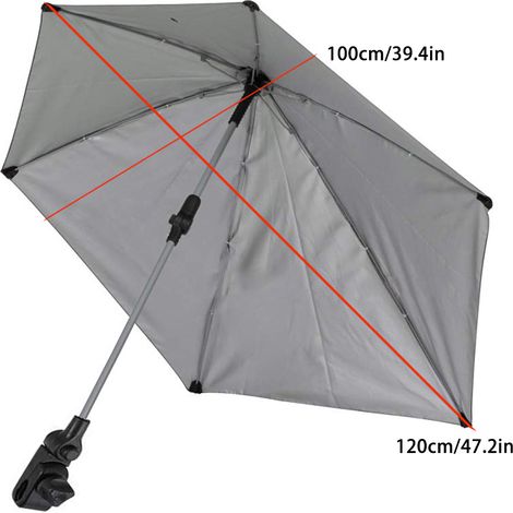 Chaise réglable, parapluie, poussette multifonctionnelle à pince pour fauteuil roulant de plage (1/5)