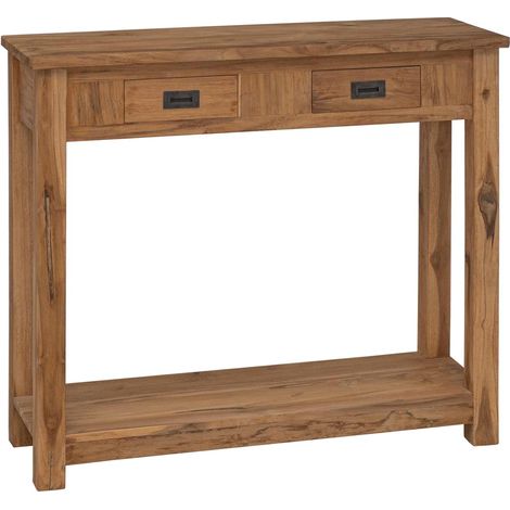 Konsolentisch Natur 90 x 30 x 80 cm Massivholz Teak vidaXL