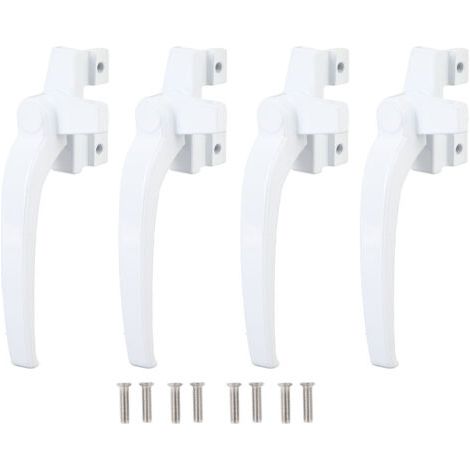 Poignée de fenêtre en alliage d'aluminium, 4 pièces, serrure pour porte coulissante interne et externe, verticale, horizontale, main gauche, blanche