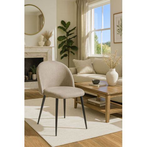Sillas Comedor - Silla Black Vint Tela - Beige (1/5)