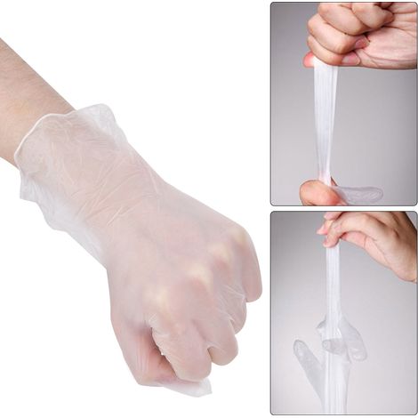 50 paires/boîte de gants jetables en PVC transparents, sûrs et à usage unique pour un usage quotidien au travail. (1/5)
