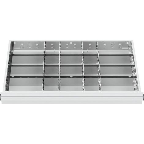 STIER Schubladeneinteilung Metalleinteilung BLH 100/125 mm Innenmaß 800x450 mm 20 Fächer (1/4)