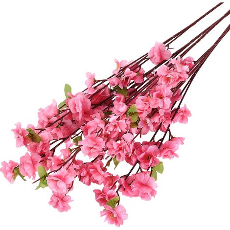 Fleur de pêcher artificielle, 65 cm, fleur de pêcher en plastique rose pour la décoration intérieure (1/5)