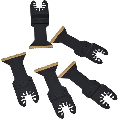 Lot de 5 lames scie oscillante universelles allongées H bimétal revêtu Ti 1-3/4 po (1/5)