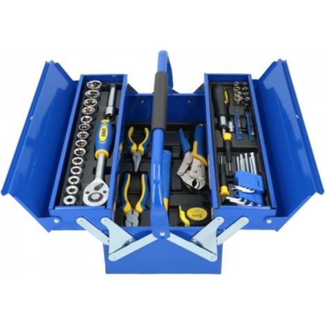 Werkzeugkoffer Profi 64-teilig Ratsche Zange Hammer uvm. (1/3)