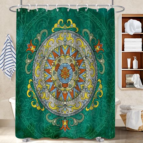 Rideau de douche tissu polyester 180x180 lavable cache baignoire pour nouvelle déco pour la rentrée (1/5)