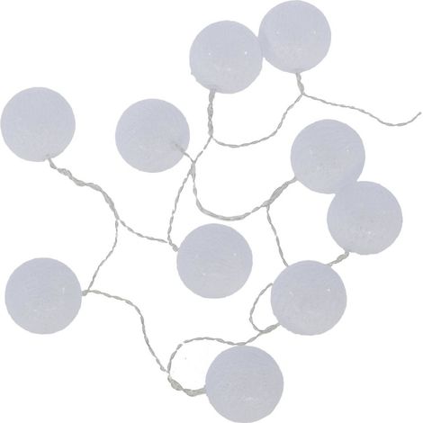 Guirlande lumineuse Blanche 10 boules LED à piles (1/4)