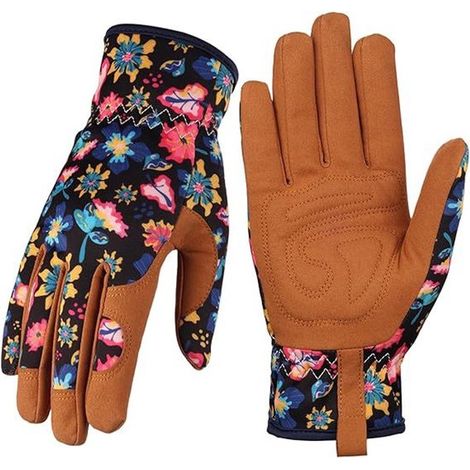 Guantes de jardinería para mujer, Agarre firme, Transpirables, Resistentes a las espinas, Adecuados para cavar, plantar y jardinería, Talla L (1/5)