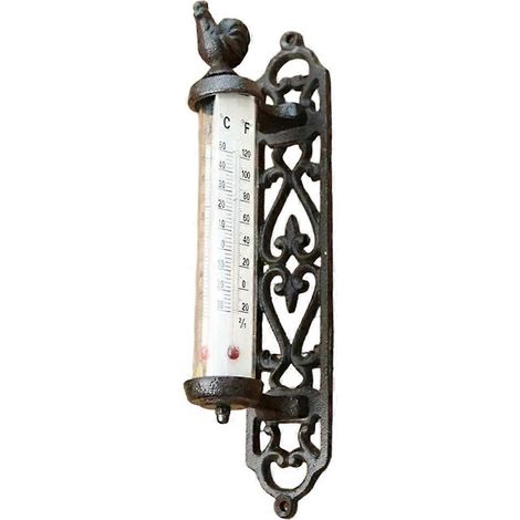 Wandthermometer im europäischen Stil, Retro-Design, Metall, Tiermotiv, Dekoration für Haus und Garten, Huhn (1/5)