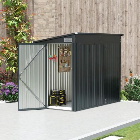 Pour jardiniers et bricoleurs accès facile double porte abri de jardin cabanon acier galvanisé 235x117x185 cm (1/5)