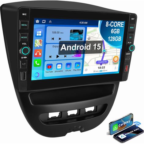6 + 128G pour Peugeot 107 citroën C1 Toyota Aygo 2005-2014 Carplay GPS WiFi 6+128G (1/5)