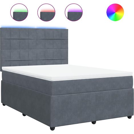 Maison Exclusive - Giroletto a Molle con Materasso Grigio Scuro 160x200 cm Velluto
