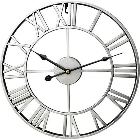 Grande horloge murale de style vintage, en métal, à piles, 40 cm (1/5)