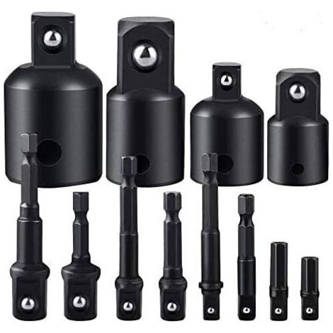 Jeu d'adaptateurs de douilles à percussion, jeu d'adaptateurs de douilles d'extension, jeu de rallonges transforme la perceuse électrique en tournevis à écrou (1/4)