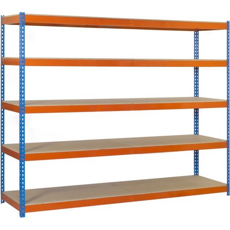 Estantería SIMONRACK Ecoforte 1806-5 chipboard azul/naranja/Madera