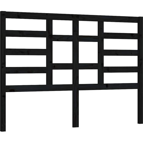 Maison Exclusive - Kopfteil Schwarz 156x4x104 cm Massivholz Kiefe (1/5)