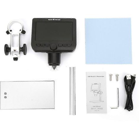 4,3" LED-Digitalmikroskop (50x-1000x) mit WLAN und Metallhalterung