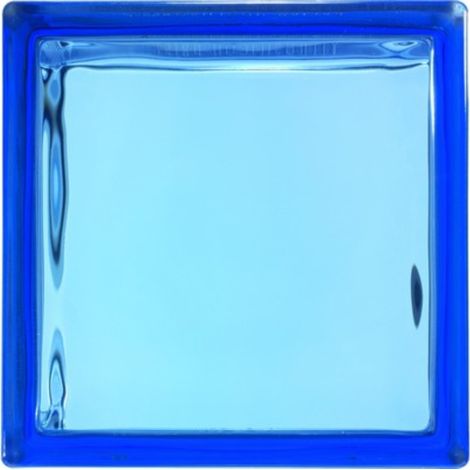 Vetromattone effetto ondulato blu diffusione luminosa naturale 190x190x80 mm