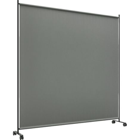Mobiler Sichtschutz auf Rollen für Terrasse und Balkon – 183 x 30 x 181 cm, grau