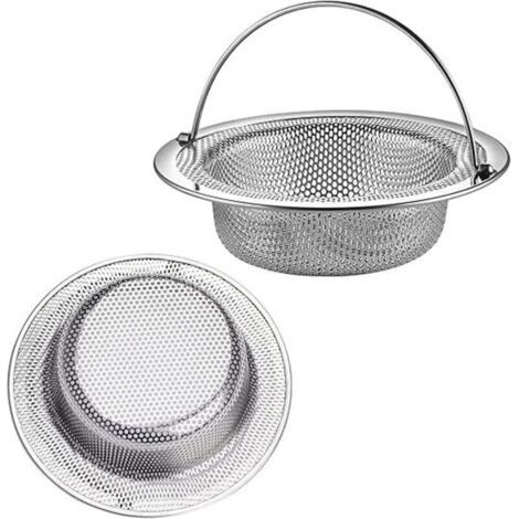 Filtre évier Cuisine,2 Pcs Filtre à évier avec Poignée en Acier Inoxydable,Grille Evier Cuisine,Bouchon Evier Cuisine,pour Évier de Cuisine/Salle de Bain Filtre AntiObstruction (11 cm Diamètre) (1/5)