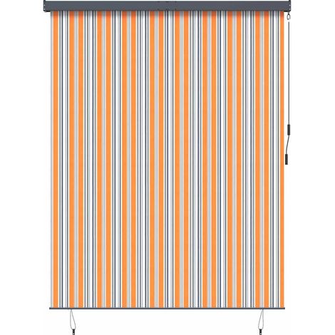 Store Roulant Extérieur Rayé Jaune et bleu 200 x 250 cm tissu CFW2420807 (1/5)