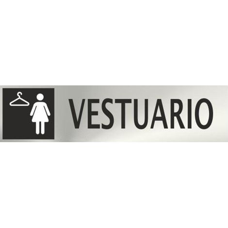 Señal informativa de acero inoxidable Vestuario Femenino de 0,8mm 50x200mm SEKURECO (1/2)