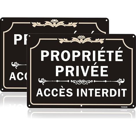 Aluminium Property Access Sign Black with 6 Pre-Holes Weather Resistant for Home Business Security (1/5)