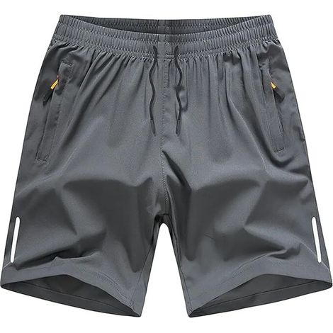 Short de sport homme – pantalon de running à séchage rapide, poches zippées, jogging respirant et léger pour fitness, coupe ample, taille M-8XL (1/2)