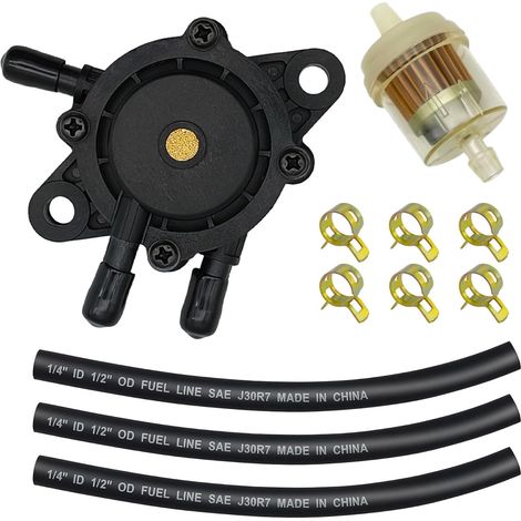 Pompe à Essence avec Filtre et Tuyau pour Kohler, Kawasaki, Honda, Briggs & Stratton, Compatible avec Tracteur Tondeuse John Deere Cub Cadet MTD, Remplace 808492 808656 (1/4)