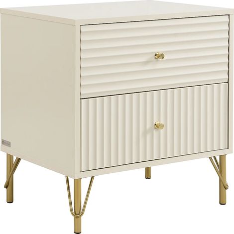 Comodino 2 cassetti Beige - LOUREO (1/5)