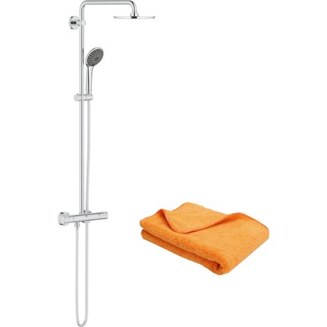 Colonne de douche avec mitigeur thermostatique GROHE Vitalio Joy System 210 Quickfix  + microfibre