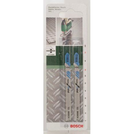 2er-Set BOSCH T118a Schnell- und Grobschneidklingen für mittleres Metall BOSCH (1/2)