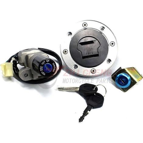 Kit de clés pour contacteur d'allumage, bouchon de réservoir d'essence et verrou de selle pour moto Suzuki GS500 (2001-2012). (1/3)