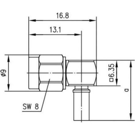 Câble Coax SMA - - G8 - Connecteur coudé - Sertissage - Couleur grise (1/2)
