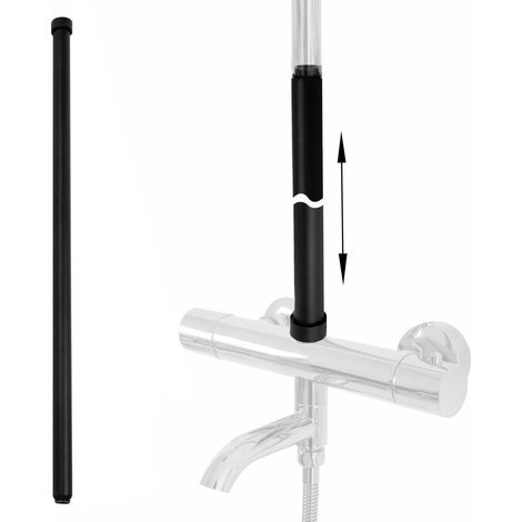 REA – Rallonge pour ensemble bain-douche 60cm – Adaptateur noir en matériau résistant à l'eau – Installation facile pour douche de pluie